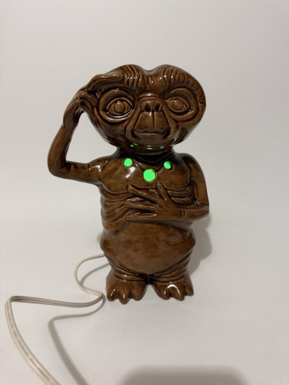 Vintage E.T. Extra Terrestrial Ceramic Light Up Lamp Night Light 1980s H2